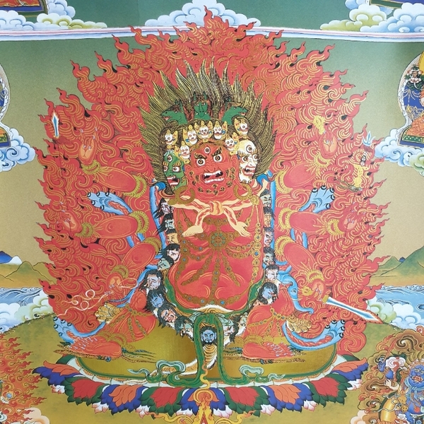 Tranh Thangka Mã Đầu Minh Vương_120x80cm